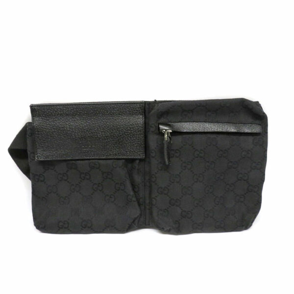 2103707 Gucci Waist Pouch Body Bag GG Canvas Black