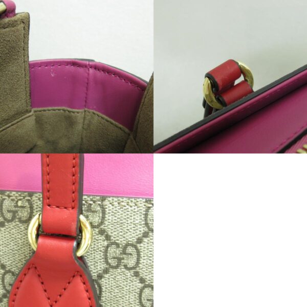 2104102203609 11c Gucci GG Supreme Tote Bag Beige Red Pink