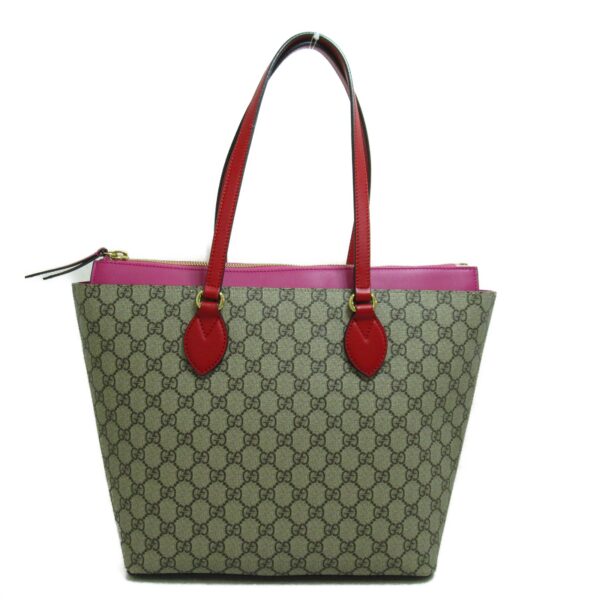 2104102203609 3 Gucci GG Supreme Tote Bag Beige Red Pink