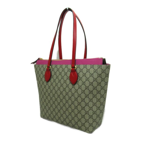 2104102203609 4 Gucci GG Supreme Tote Bag Beige Red Pink