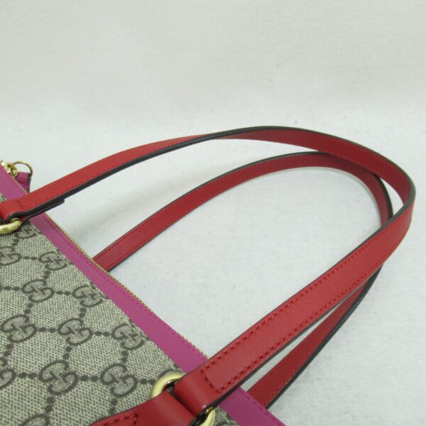 2104102203609 9 Gucci GG Supreme Tote Bag Beige Red Pink