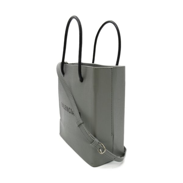 2104102225700 2 Balenciaga 2Way Shopping Tote XXS Calf Leather Gray