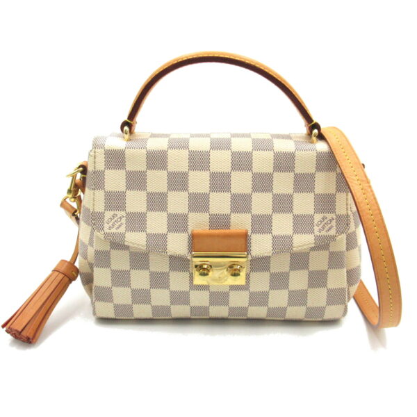 2104102245098 1 Louis Vuitton Croisette 2way Shoulder Bag Damier Azur Ivory