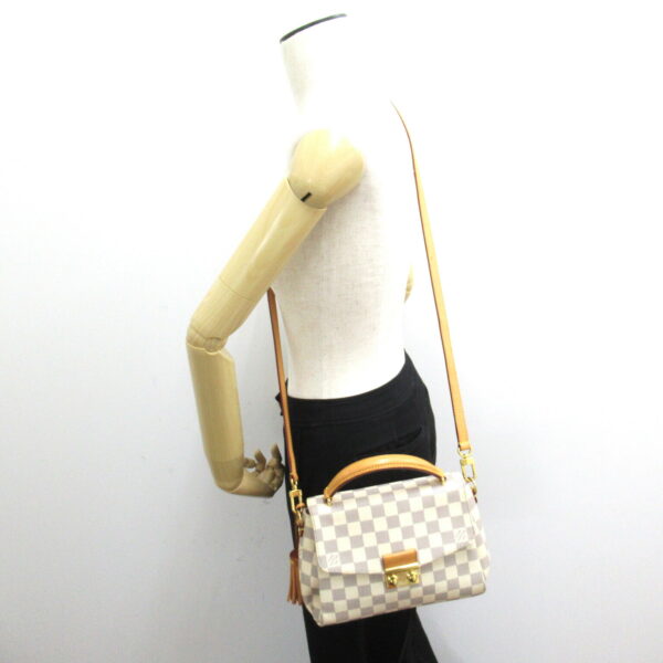 2104102245098 5 Louis Vuitton Croisette 2way Shoulder Bag Damier Azur Ivory