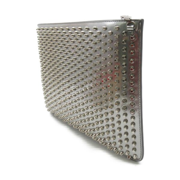 2104102245227 2 Christian Louboutin Clutch Bag Leather Silver