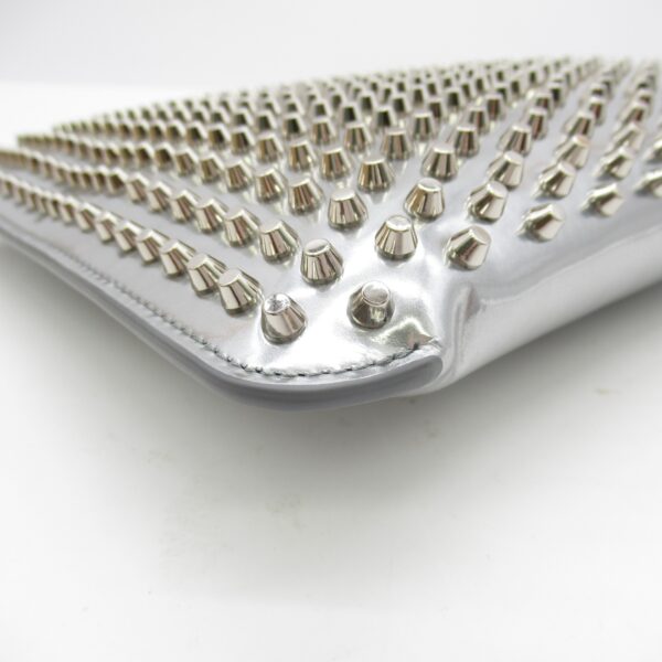 2104102245227 6 Christian Louboutin Clutch Bag Leather Silver