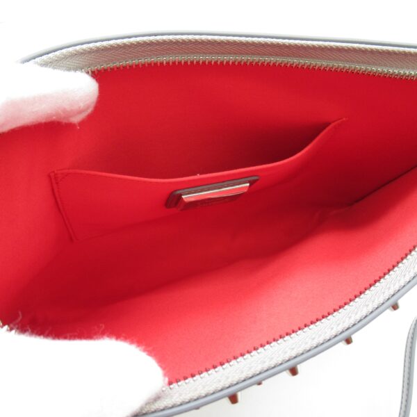 2104102245227 9 Christian Louboutin Clutch Bag Leather Silver