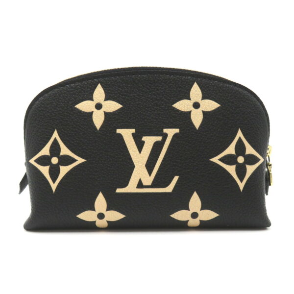 2104102250665 2 Louis Vuitton Pochette Cosmetic Pouch Leather Empreinte Black Beige