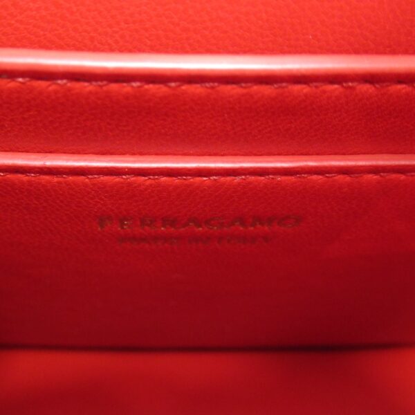 2104102256285 8 Salvatore Ferragamo Chain Shoulder Bag Leather Red