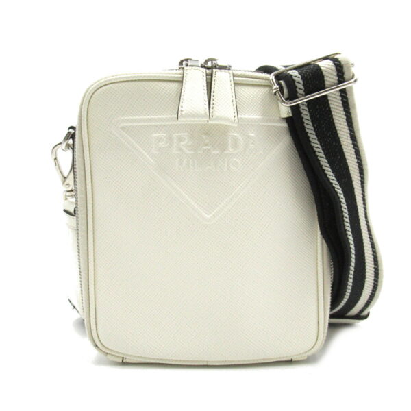 2104102260497 1 Prada Shoulder Bag Saffiano Leather White