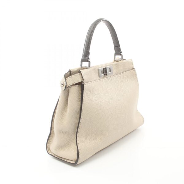 2104102288651 2 Fendi Peekaboo Regular Selleria Handbag Leather Beige