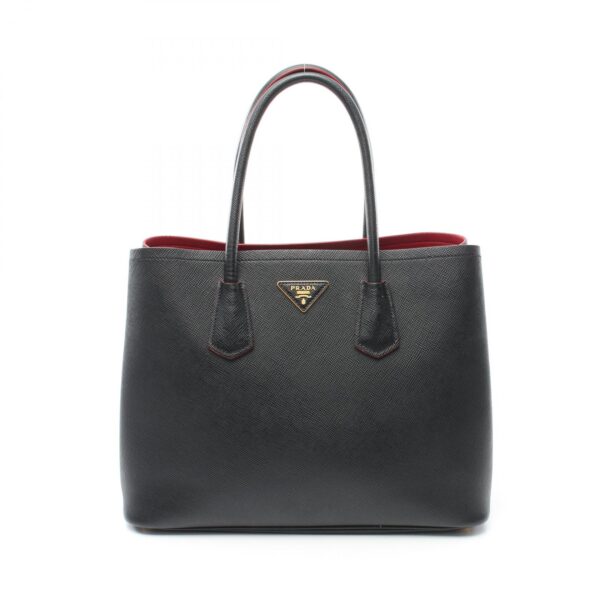 2104102291477 1 Prada Saffiano Cuir Double Bag Saffiano Leather Black