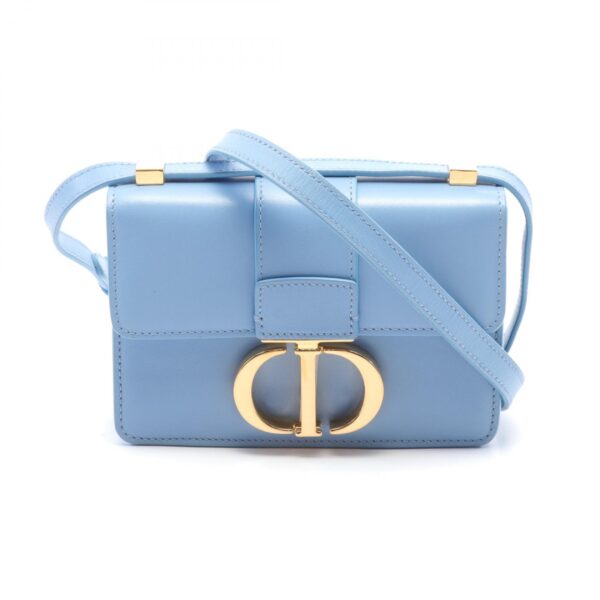 2104102297943 1 Dior 30 Montaigne Micro Box Shoulder Bag Leather Blue