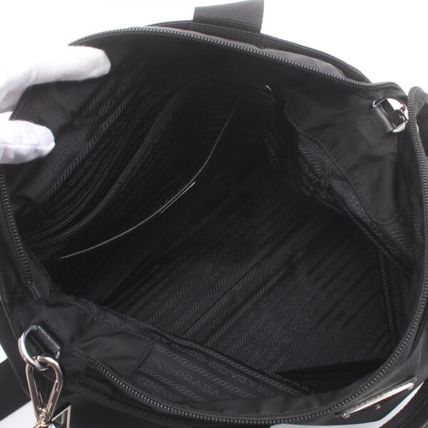 2104102302227 3 Prada Tote Bag Nylon Saffiano Leather Black