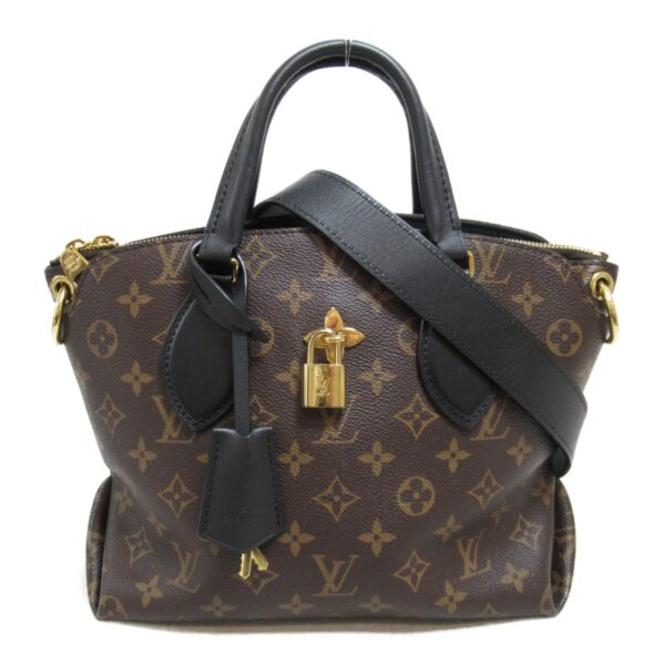 2106800500950 2 Louis Vuitton Flower Zipped Tote PM 2way Shoulder Bag Monogram Brown