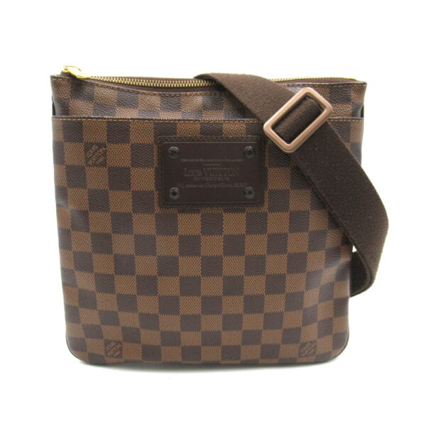 2106800528022 1 Louis Vuitton Pochette Pratt Brooklyn Shoulder Bag Damier Brown