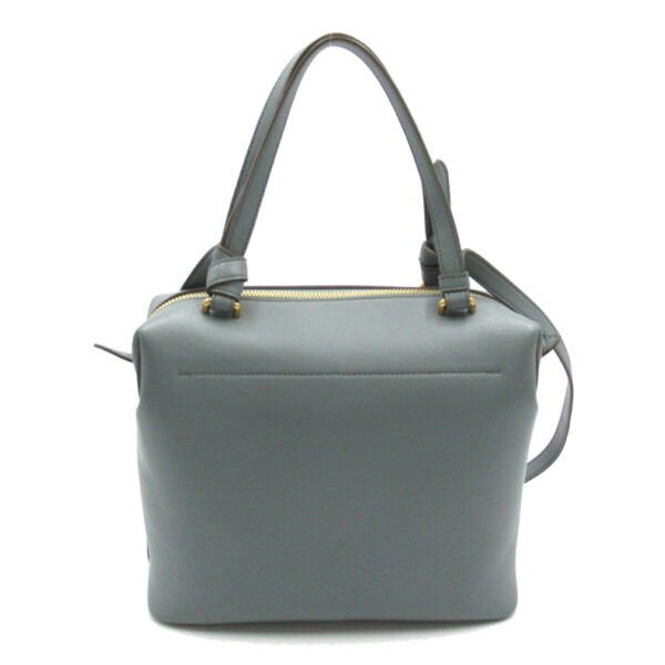 2106800530407 2 Celine Leather Soft Cube 2way Shoulder Bag Blue Gray