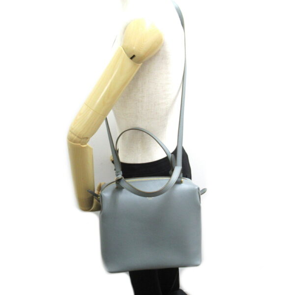 2106800530407 5 Celine Leather Soft Cube 2way Shoulder Bag Blue Gray