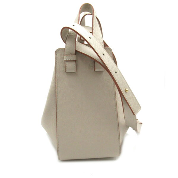 2106800540963 2 Loewe Hammock Small 2Way Shoulder Bag Leather Gray Light Beige