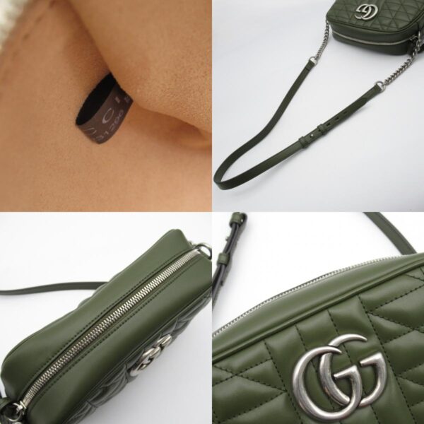 2106800542233 9c Gucci GG Marmont Shoulder Bag Green