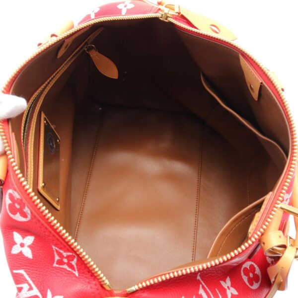 2106800548549 3 Louis Vuitton Speedy P9 Bandouliere 40 Bag Leather Monogram Red White Brown