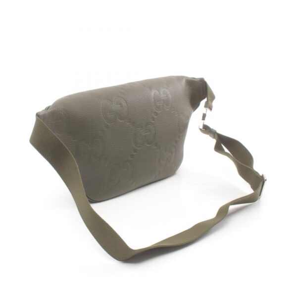 2106800551624 2 Gucci GG Embossed Waist Bag Body Bag Leather Khaki