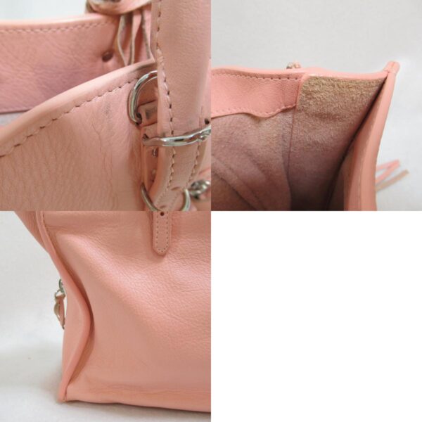 2107400214629 9c Balenciaga The Paper Handbag Leather Pink