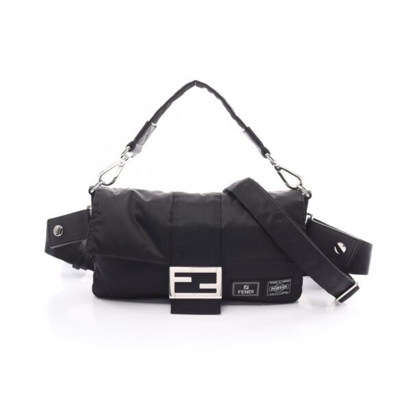 2107400220910 1 Fendi Porter Bucket Bag Waist Bag Nylon Leather Black