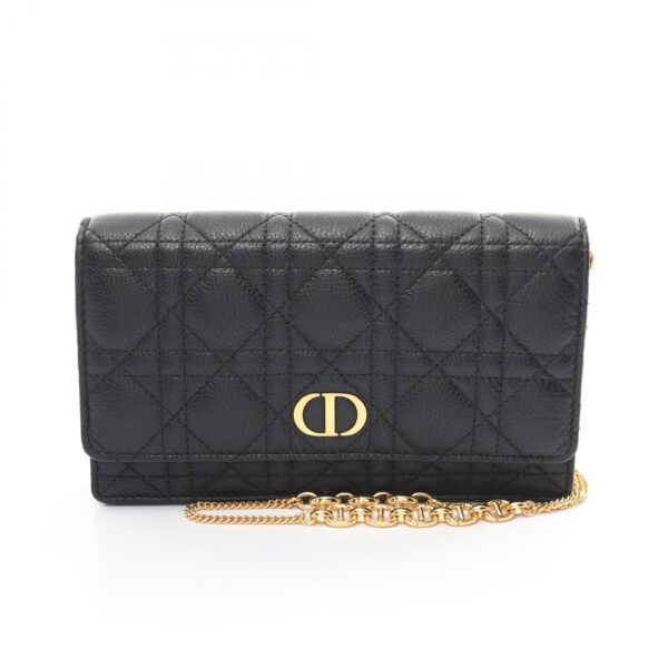 2107400221023 1 Dior Caro Shoulder Bag Leather Black