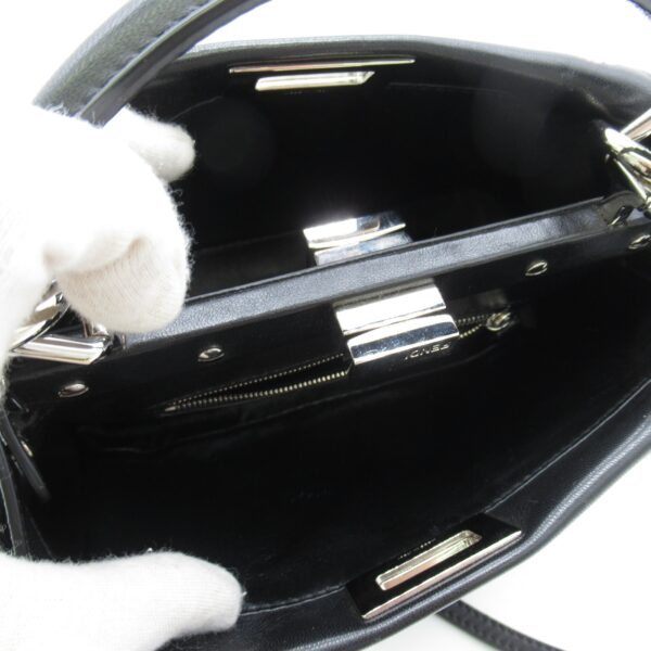 2107600965734 9 Fendi Mini Peekaboo 2Way Shoulder Bag Leather Black