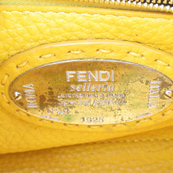 2107600965772 10 Fendi Mini Peekaboo 2Way Shoulder Bag Leather Python Beige