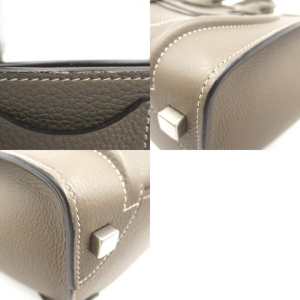 2107600979649 10c Celine Leather Micro Luggage Tote Bag Gray