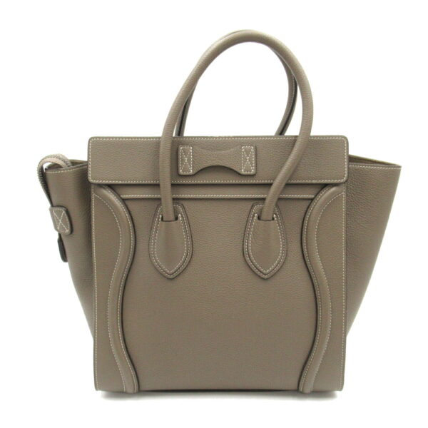 2107600979649 2 Celine Leather Micro Luggage Tote Bag Gray