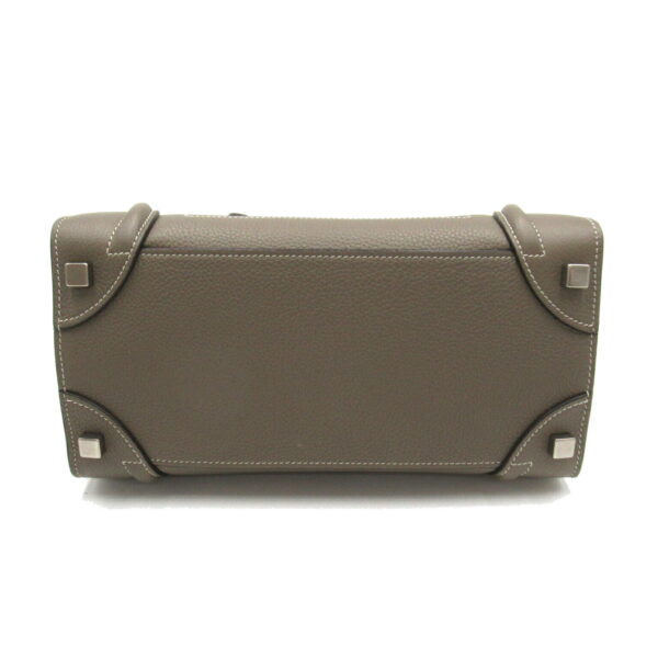 2107600979649 4 Celine Leather Micro Luggage Tote Bag Gray