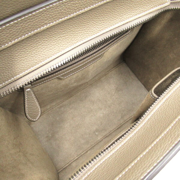 2107600979649 5 Celine Leather Micro Luggage Tote Bag Gray