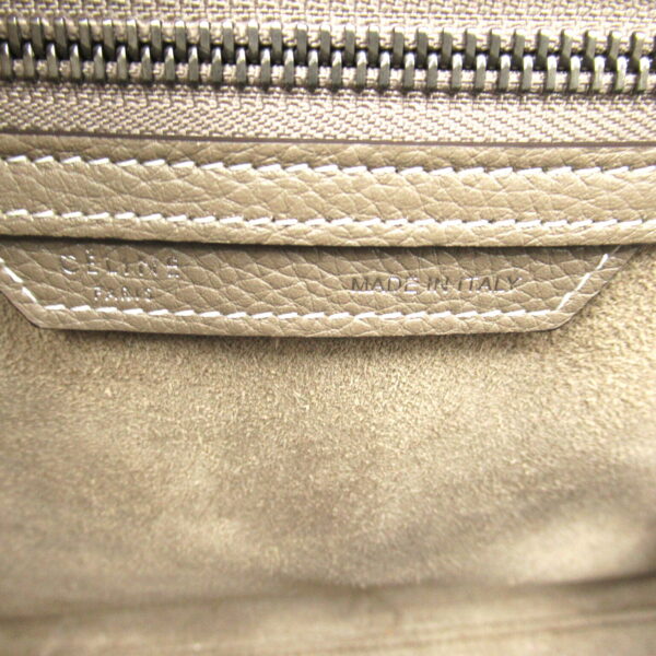 2107600979649 6 Celine Leather Micro Luggage Tote Bag Gray