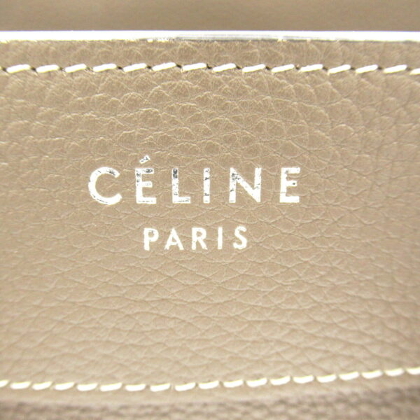 2107600979649 8 Celine Leather Micro Luggage Tote Bag Gray