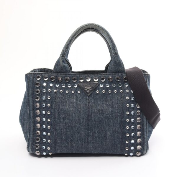 2107600987026 1 Prada Canapa Tote Bag Denim Navy