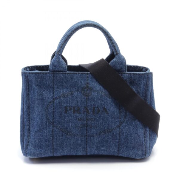 2107601003473 1 Prada Canapa Mini Tote Bag Denim Navy