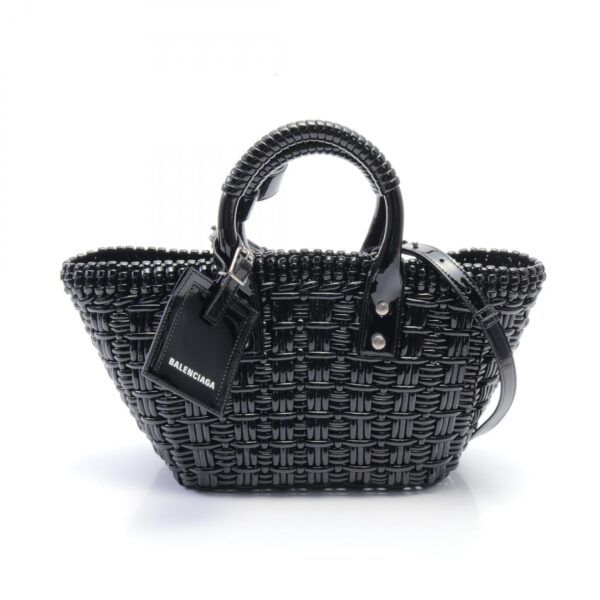 2107601003541 1 Balenciaga Bistro XS Basket Tote Bag Enamel Black