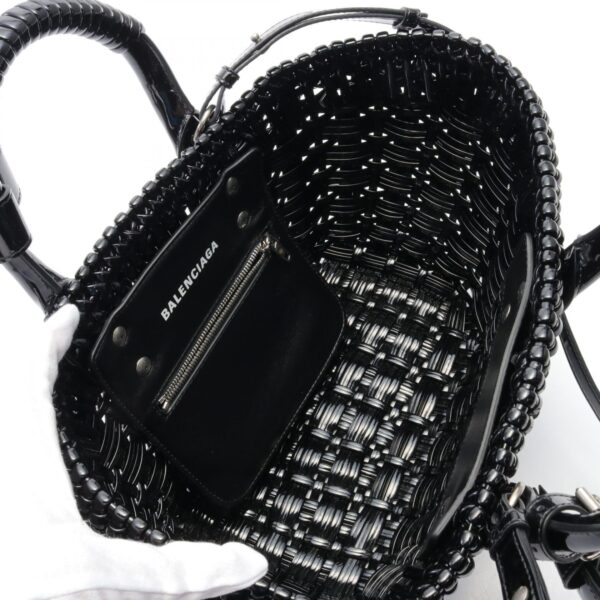 2107601003541 3 Balenciaga Bistro XS Basket Tote Bag Enamel Black