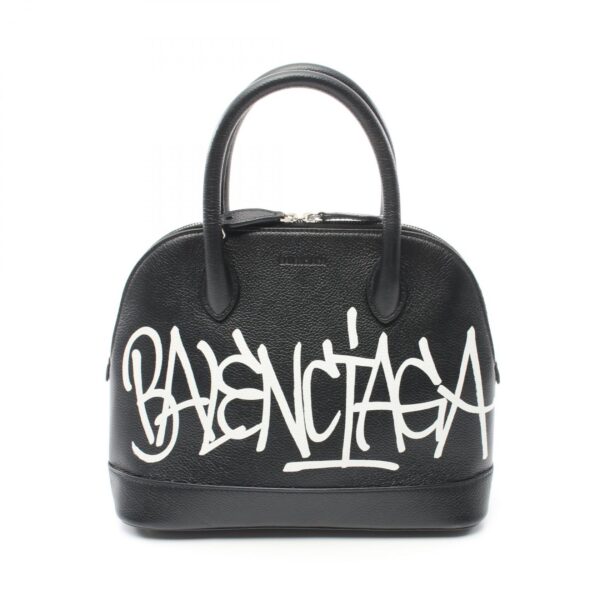 2107601004418 1 Balenciaga Ville Top Handle S Graffiti Handbag Leather Black