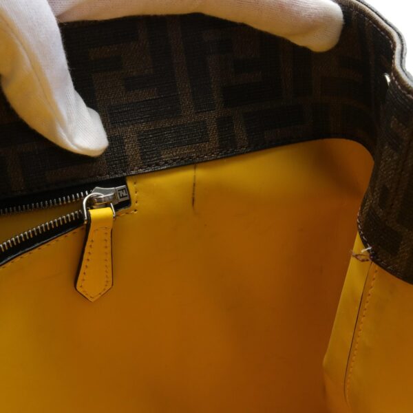 2107601005538 6 Fendi Zucca Tote Bag Leather Brown Yellow Black