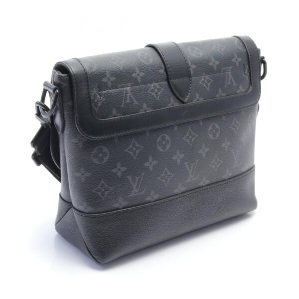 2107601008454 2 Louis Vuitton Saumur Messenger Shoulder Bag Leather Monogram Eclipse Black