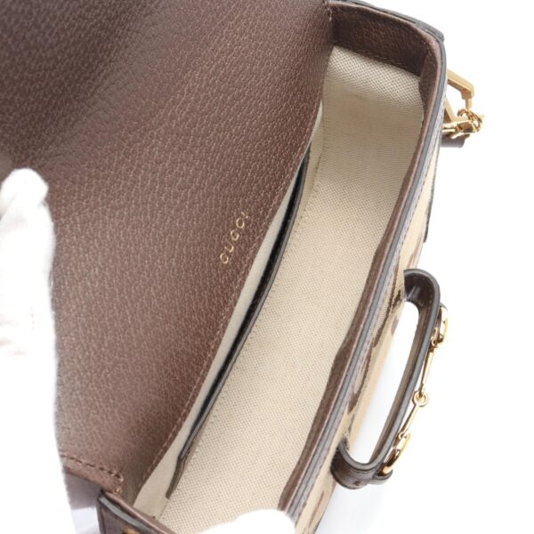 2107601009208 3 Gucci Horsebit 1955 Jumbo GG Shoulder Bag Leather Beige Brown