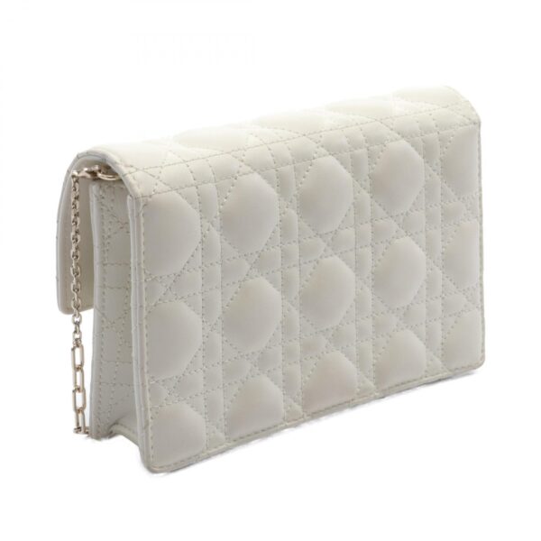 2107601010204 2 Dior Cannage Shoulder Bag Leather White