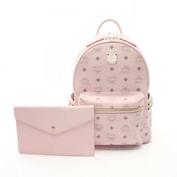 2107601011317 1 MCM Visetos Stark Rucksack Backpack Bag Pink