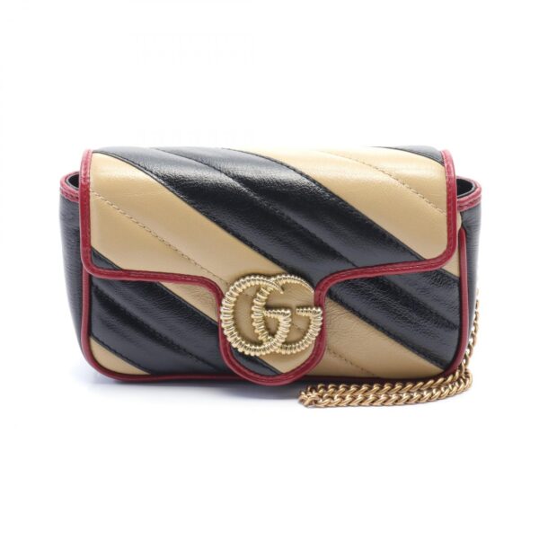 2107601014349 1 Gucci GG Marmont Super Mini Shoulder Bag Black Red