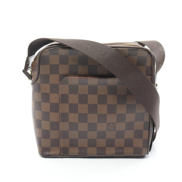 2118300046104 1 Louis Vuitton Olaf PM Shoulder Bag Leather Damier Brown