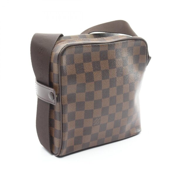 2118300046104 2 Louis Vuitton Olaf PM Shoulder Bag Leather Damier Brown